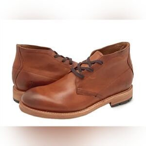 Size 12 D FRYE  Men's Brown Leather Chukka Boots - Classic Lace-Up RETAIL 320$